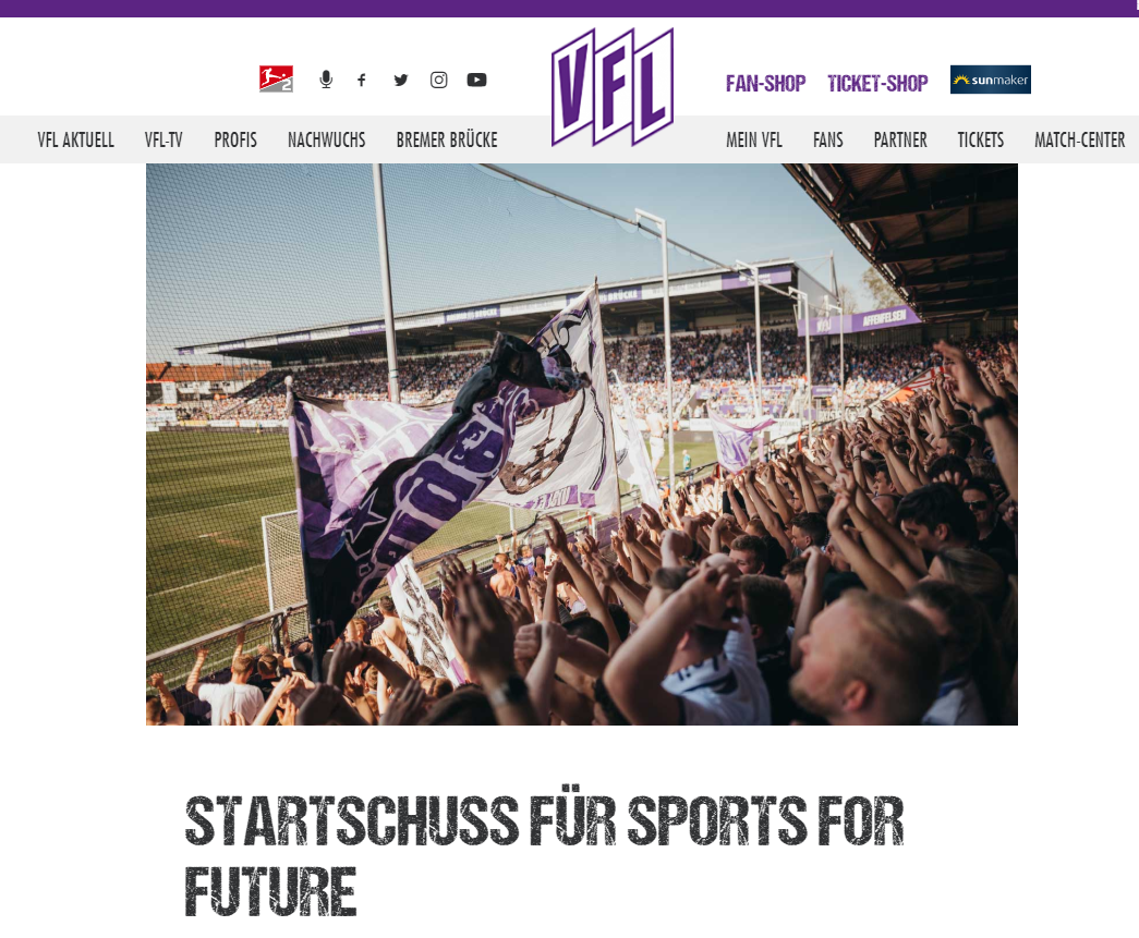 VFL schließt sich SPORTS FOR FUTURE an